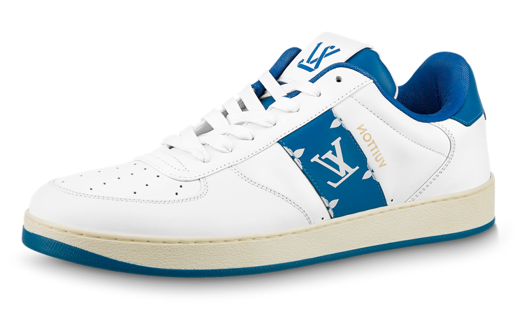 Louis Vuitton Rivoli Sneakers 'White with Blue Side Monogram Band' 1AAVA0