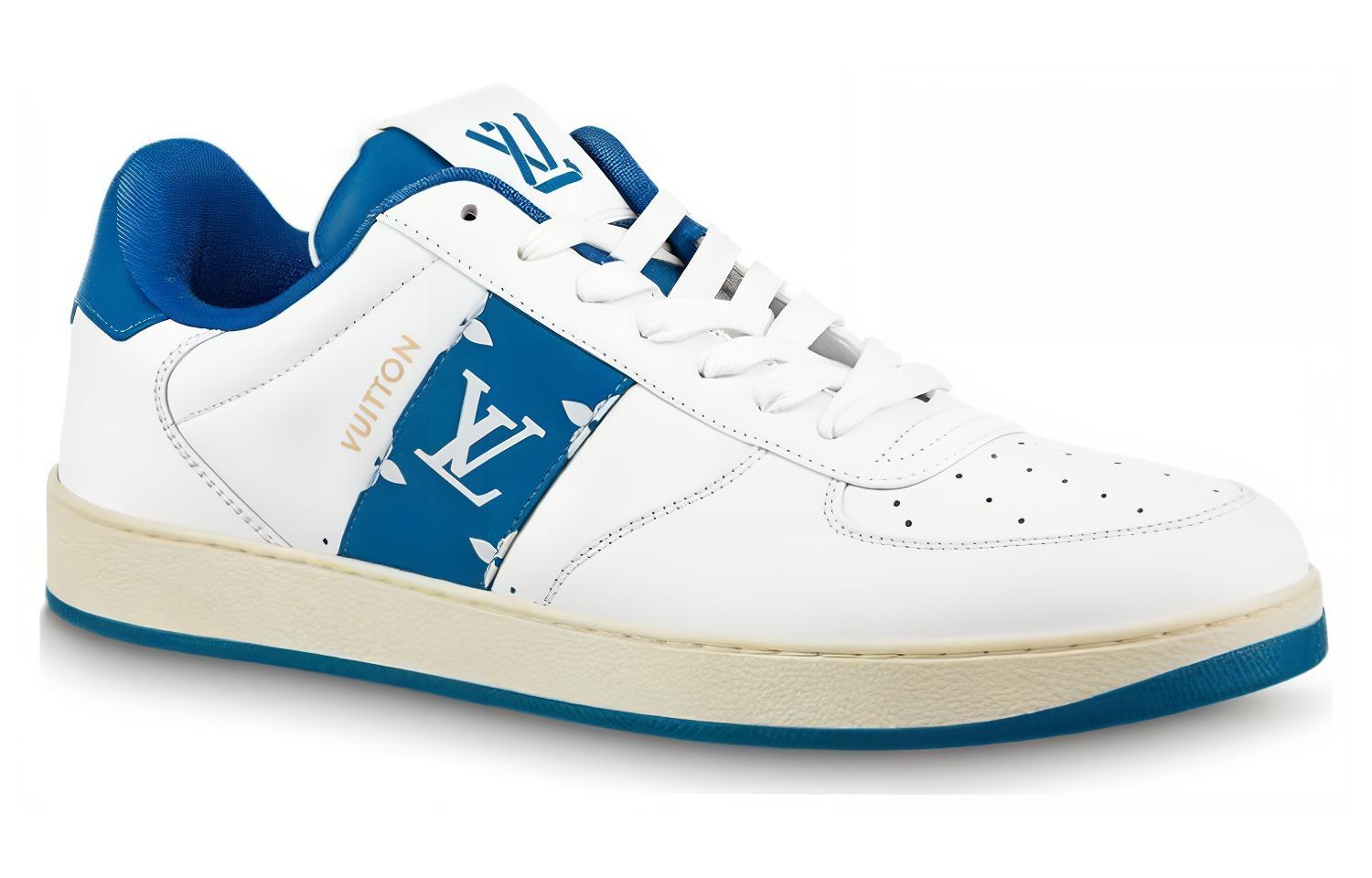 Order Louis Vuitton Rivoli Sneaker ''Weiß mit Blauem Seiten-Monogramm-Band'' 1AAVA0