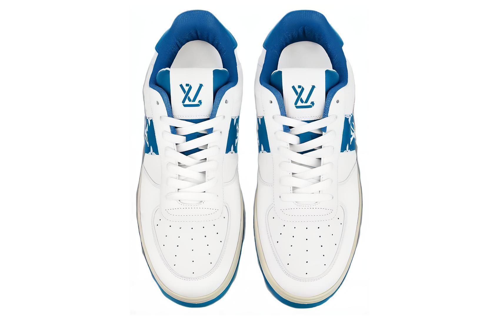 LV Rivoli Sneakers 'White with Blue Side Monogram Band' 圖 3