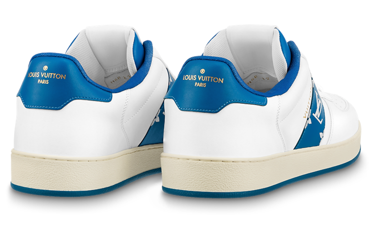 Shop Louis Vuitton Rivoli Sneaker ''Weiß mit Blauem Seiten-Monogramm-Band'' 1AAVA0