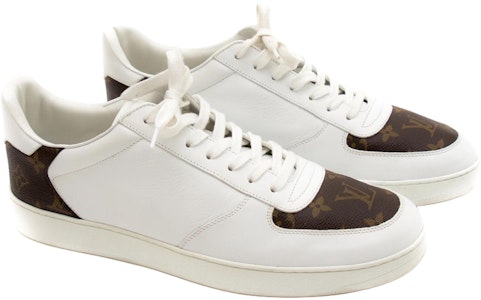 LOUIS VUITTON Rivoli 老花logo拼接平紋小牛皮 運動鞋 男款 白棕 Shop LOUIS VUITTON Rivoli 老花logo拼接平紋小牛皮 運動鞋 男款 白棕