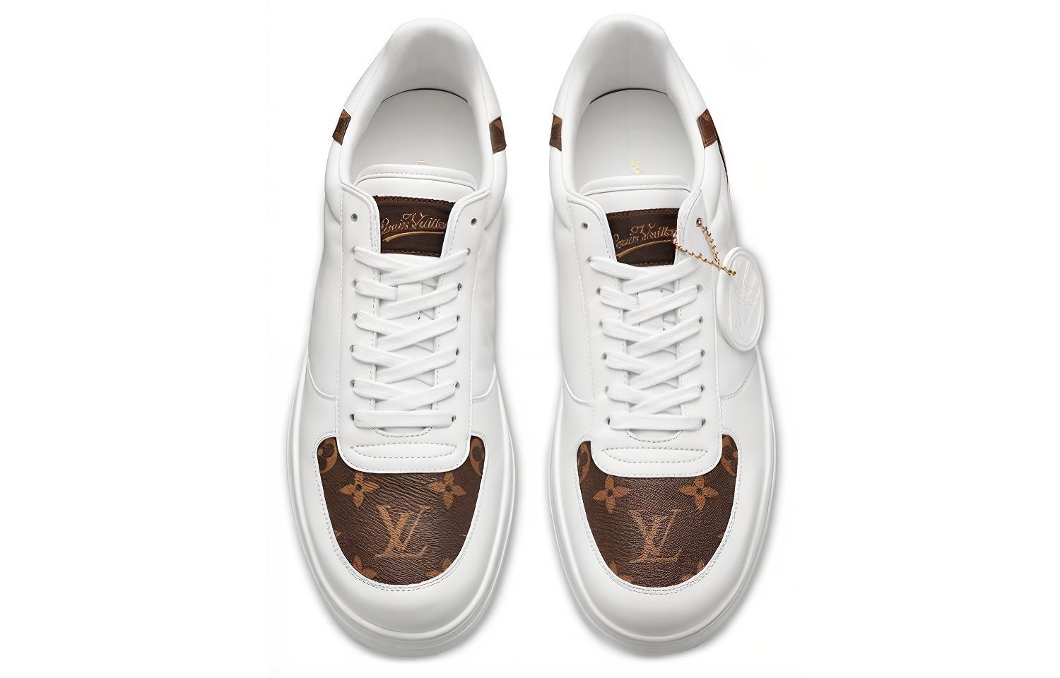 Purchase LOUIS VUITTON Rivoli 老花logo拼接平紋小牛皮 運動鞋 男款 白棕