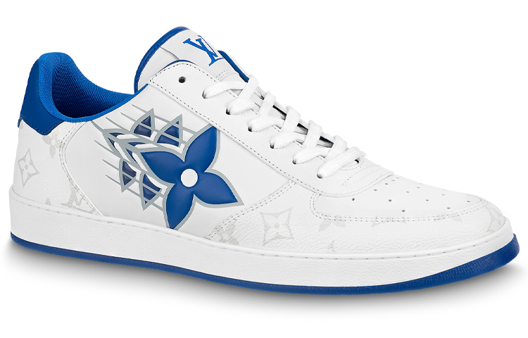 Order Louis Vuitton Rivoli Sneakers ''Weiß mit Monogramm und Blau'' 1AA44S