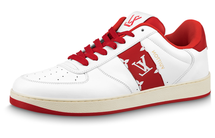 Buy Louis Vuitton Rivoli Sneakers 'Putih dengan Sabuk Samping Monogram Merah' 1AAV9J