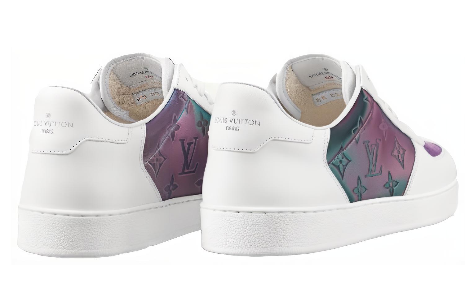 Shop 路易威登 (LOUIS VUITTON) Monogram 鏈條 低幫休閒 時尚板鞋 男款 白色