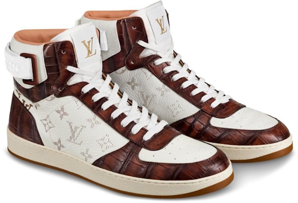 Louis Vuitton Rivoli White Brown 'Short Croc Print High-Top Fashion Sneaker' 1A5I2T Order Louis Vuitton Rivoli White Brown 'Short Croc Print High-Top Fashion Sneaker' 1A5I2T