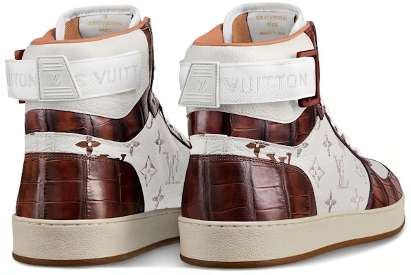 Louis Vuitton Rivoli White Brown 'Short Croc Print High-Top Fashion Sneaker' 1A5I2T Lookbook Louis Vuitton Rivoli White Brown 'Short Croc Print High-Top Fashion Sneaker' 1A5I2T