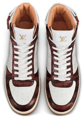 Louis Vuitton Rivoli White Brown 'Short Croc Print High-Top Fashion Sneaker' 1A5I2T Shop Louis Vuitton Rivoli White Brown 'Short Croc Print High-Top Fashion Sneaker' 1A5I2T