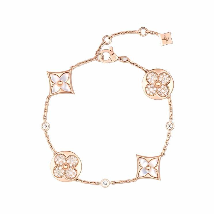 LOUIS VUITTON Rose Gold 18K Diamond Mother of Pearl Bracelet - Unisex Couple Style QA5120 圖 2