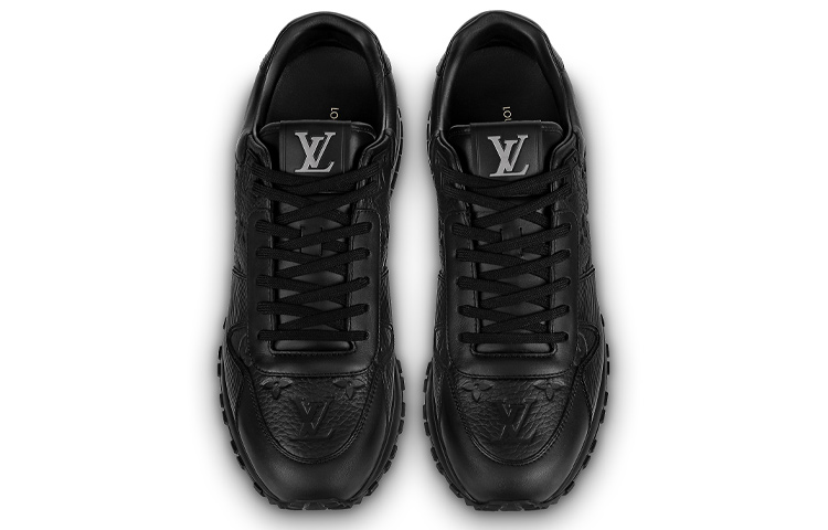 Shop LOUIS VUITTON Run Away 小牛皮 低筒 運動休閒鞋 男款 黑色
