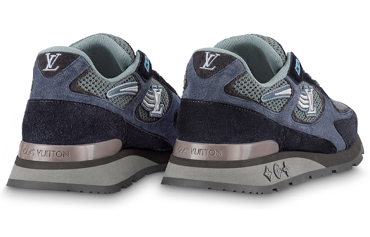Shop 路易威登 Run Away 時尚綁帶運動鞋 藍黑