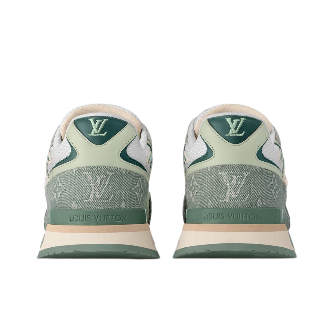 Purchase LOUIS VUITTON Run Away 網布 刺繡字母 繫帶 低筒 生活休閒鞋 男款 綠色