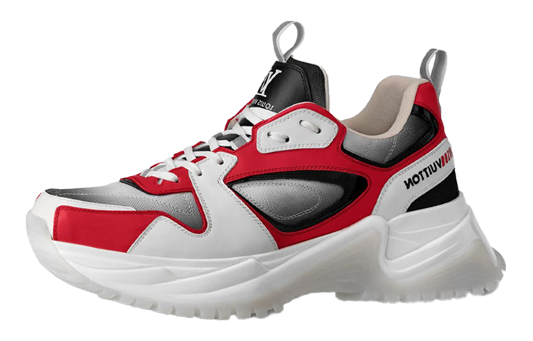 Louis Vuitton Run Away Pulse Sneakers 'White Black; 'Red' 1A5YSV