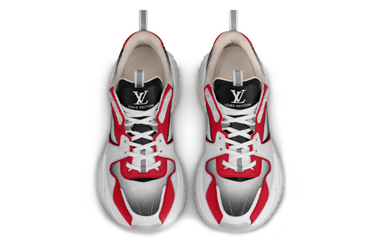 Lookbook Louis Vuitton Run Away Pulse Sneakers 'Putih Hitam; 'Merah' 1A5YSV