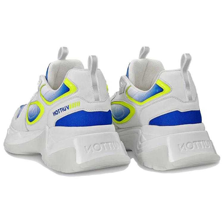 Purchase 루이비통 런 어웨이 펄스 스니커즈 (화이트 블루 네온 옐로우) 1A5YL6