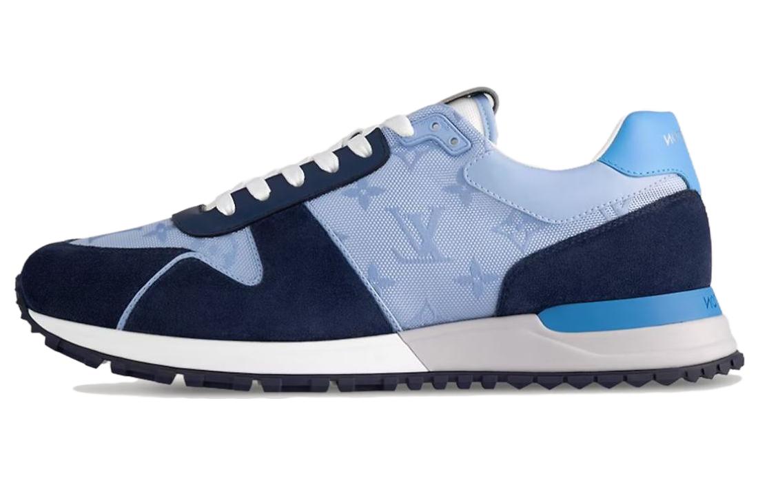 Buy 루이비통 남성 블루 레더 로우탑 스니커즈 (67 characters) 1AC4X9