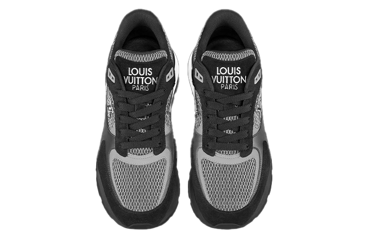 Shop LOUIS VUITTON Run Away 時尚低筒跑步鞋 男款 黑灰色
