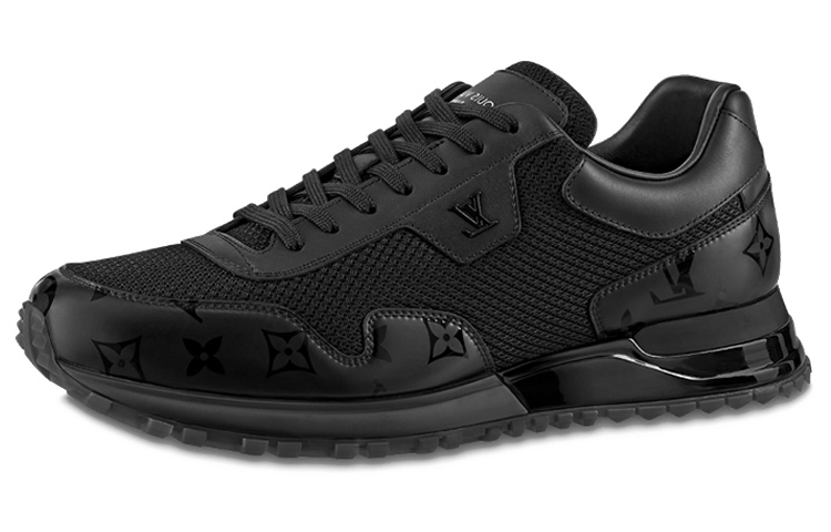 Louis Vuitton Run Away Sneakers 'Black Mesh with Monogram Deco' 1A9FFE