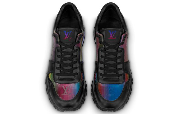 Shop 路易威登黑色多彩花纹跑鞋 1A7YKC