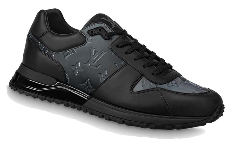 Order Louis Vuitton Run Away Sneakers 'Hitam dengan Corak Monogram Kelabu' 1A8KJA