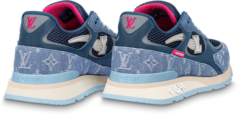 LOUIS VUITTON Run Away Monogram 編織物件 丹寧布 繫帶 低筒 休閒運動鞋 男款 藍色 Shop LOUIS VUITTON Run Away Monogram 編織物件 丹寧布 繫帶 低筒 休閒運動鞋 男款 藍色