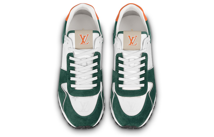 Shop Louis Vuitton Run Away Sneakers 'Putih Hijau Jingga' 1ABMEN