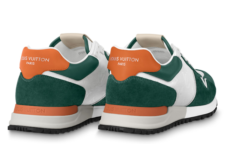 Purchase Louis Vuitton Run Away Sneakers 'Putih Hijau Jingga' 1ABMEN