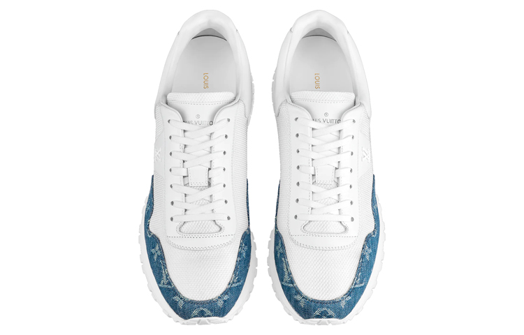Shop Louis Vuitton Run Away Sneakers 'Putih dengan Monogram Denim' 1A8JJ1