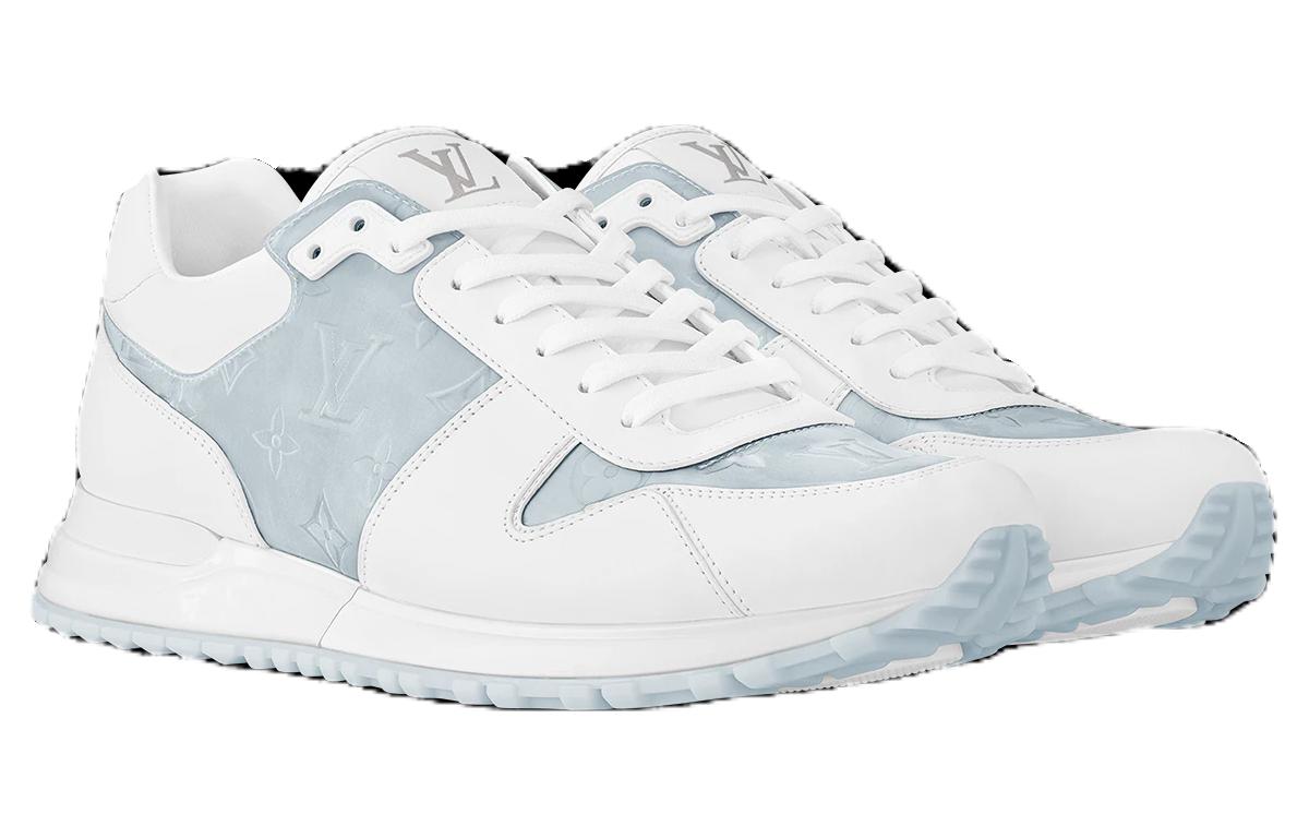 Shop LOUIS VUITTON Monogram Logo 時尚萬用 低筒 運動休閒鞋 男款 白灰拼接