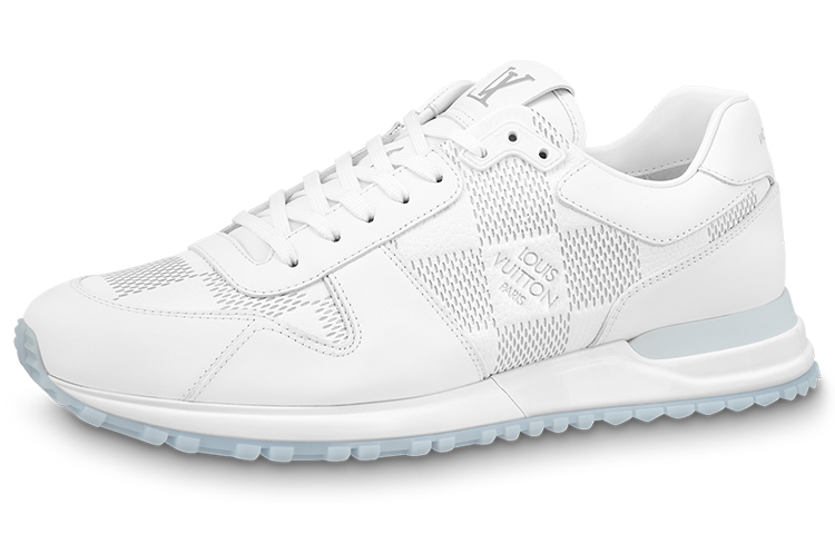 Louis Vuitton Run Away Sneakers 'White with Grey Plaid' 1AANML