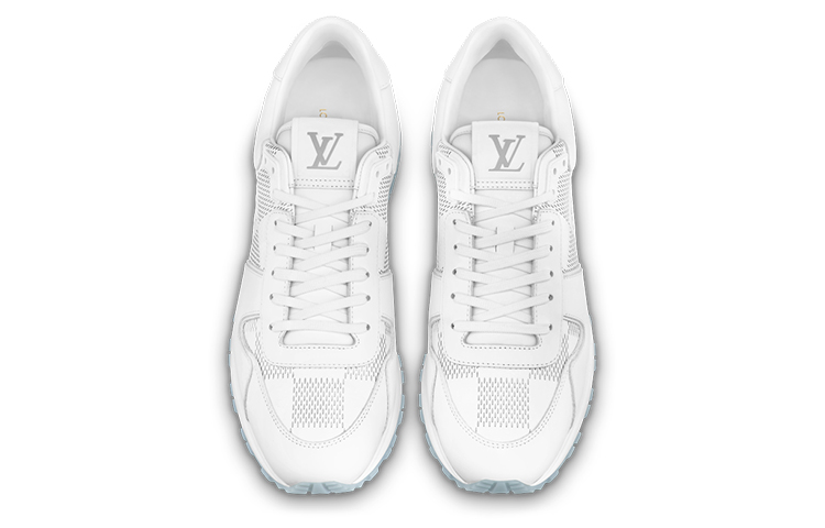 Lookbook Louis Vuitton Run Away Sneaker ''Weiß mit Grauem Karomuster'' 1AANML