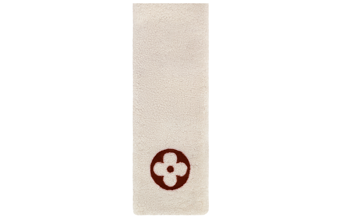 Louis Vuitton Shearling Logo Scarf Beige Unisex Winter Couple Style M77055 圖 3