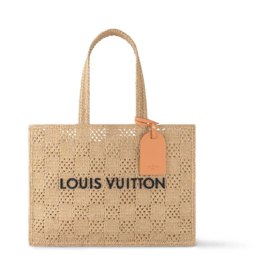Louis Vuitton Shopper Bag MM Damier Raffia Natural Beige
