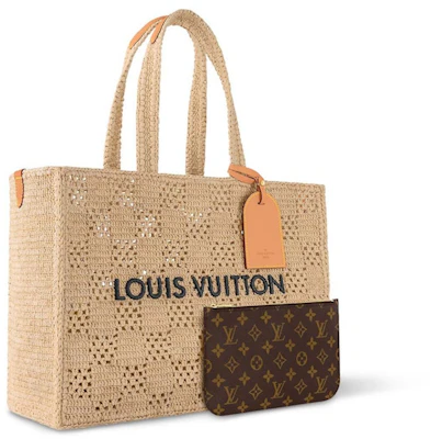 路易威登购物包MM棋盘格草编自然米色包袋 Order 路易威登购物包MM棋盘格草编自然米色包袋