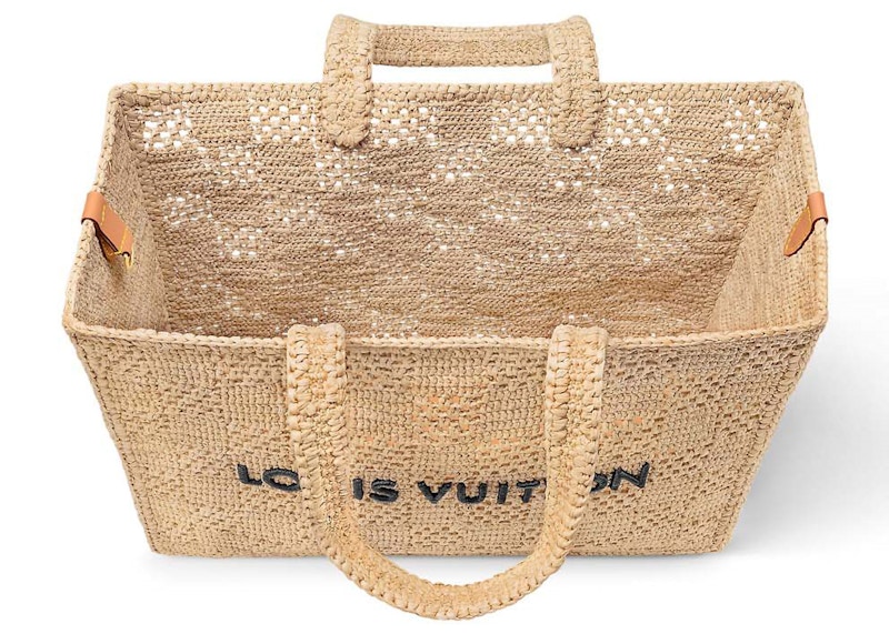 Lookbook 路易威登購物袋MM方格藤色天然米色