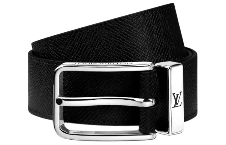 LOUIS VUITTON Signature Design Black Leather Belt 35CM Wide M8201S 圖 3