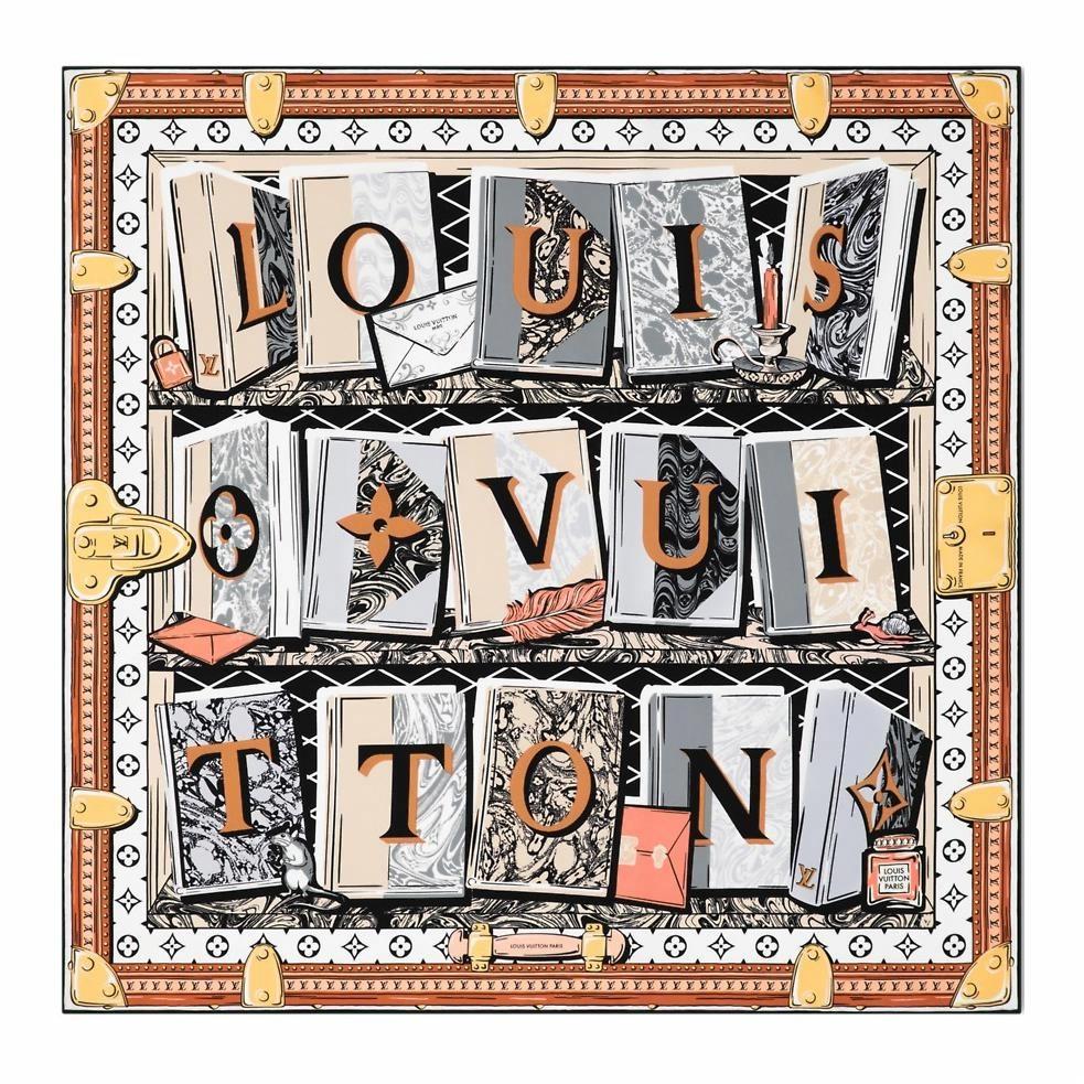 Louis Vuitton Silk Scarf Brown Unisex Couple Design Logo Pattern M94881 圖 2