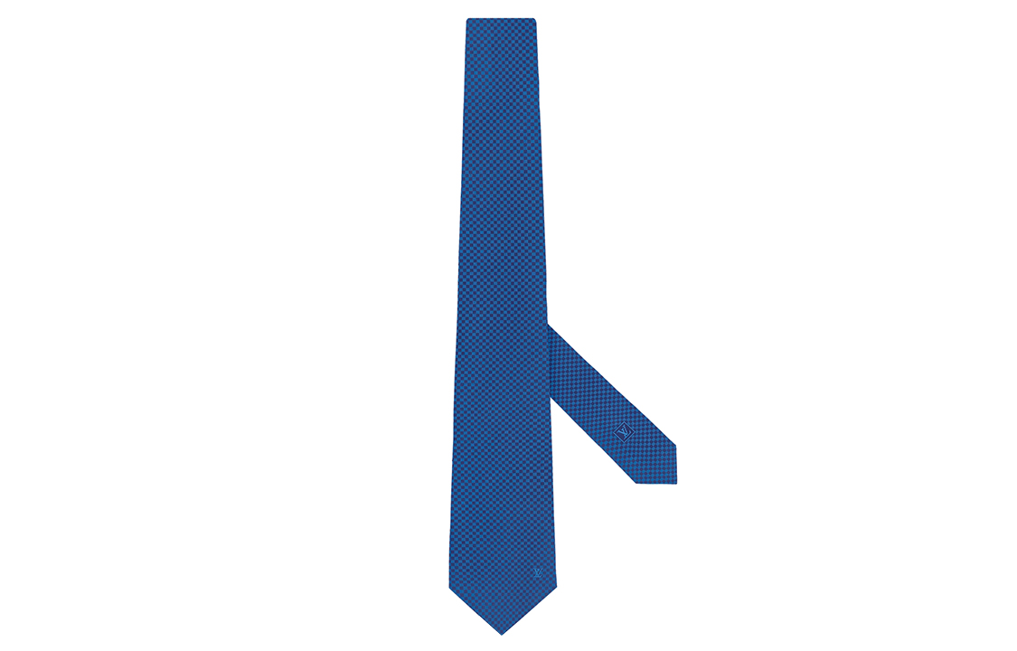 LOUIS VUITTON Silk Tie with Business Check Pattern M78747