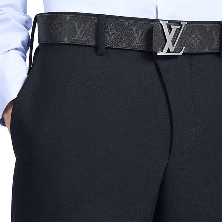 Purchase Cinturón Reversible LOUIS VUITTON Plata-Gris de Cuero y Lona 4cm M9043