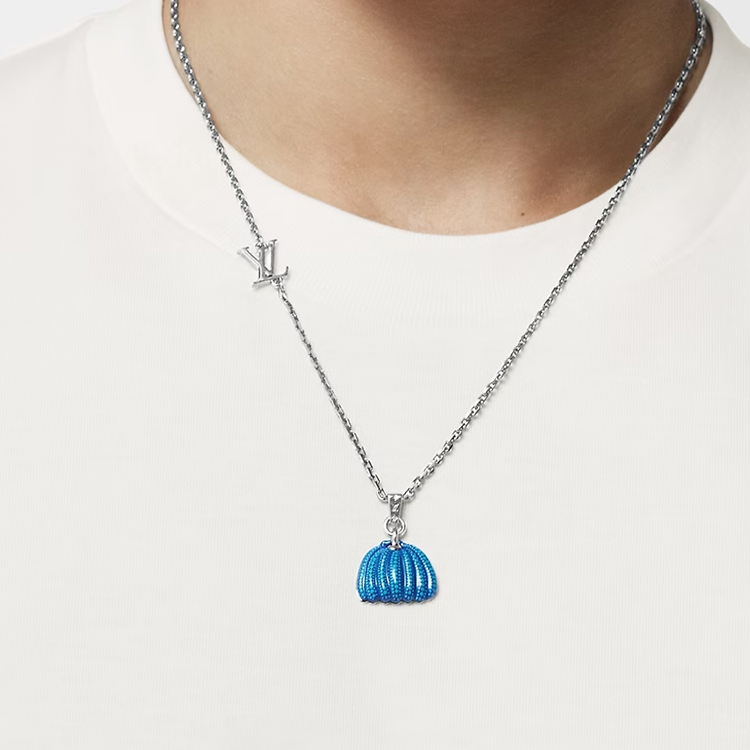 LOUIS VUITTON Silver-Plated Elegant Necklace Unisex Couple Design. M01099 圖 4