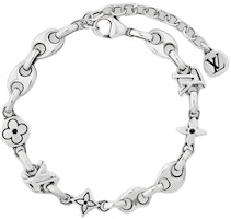 LOUIS VUITTON Silver Bracelet for Men Original Solid Design Silver Color M02743 LOUIS VUITTON Silver Bracelet for Men Original Solid Design Silver Color M02743