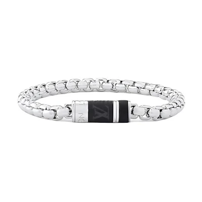 LOUIS VUITTON Silver Bracelet with Logo Design Canvas and Gold Metal Details M1395L