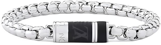 louis-vuitton-silver-canvas-bracelet-with-logo-design-and-brass-accents-for-men-m1395
