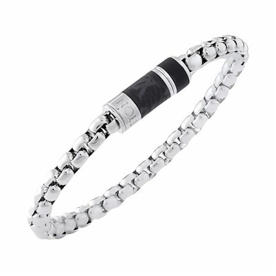 루이비통 실버 캔버스 로고 디자인 브라스 액센트 남성용 팔찌 M1395 Lookbook 루이비통 실버 캔버스 로고 디자인 브라스 액센트 남성용 팔찌 M1395