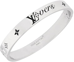 LOUIS VUITTON Silver Enamel Metal Bracelet for Men - Original Design. m1394m LOUIS VUITTON Silver Enamel Metal Bracelet for Men - Original Design. m1394m