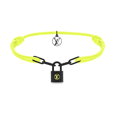 LOUIS VUITTON Silver Lockit Titanium Polyester Unisex Fashion Bracelet. Q05268