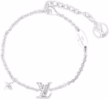 LOUIS VUITTON Silver Metal Bracelet Unisex Fashion Design Couple Jewelry. M02752 LOUIS VUITTON Silver Metal Bracelet Unisex Fashion Design Couple Jewelry. M02752