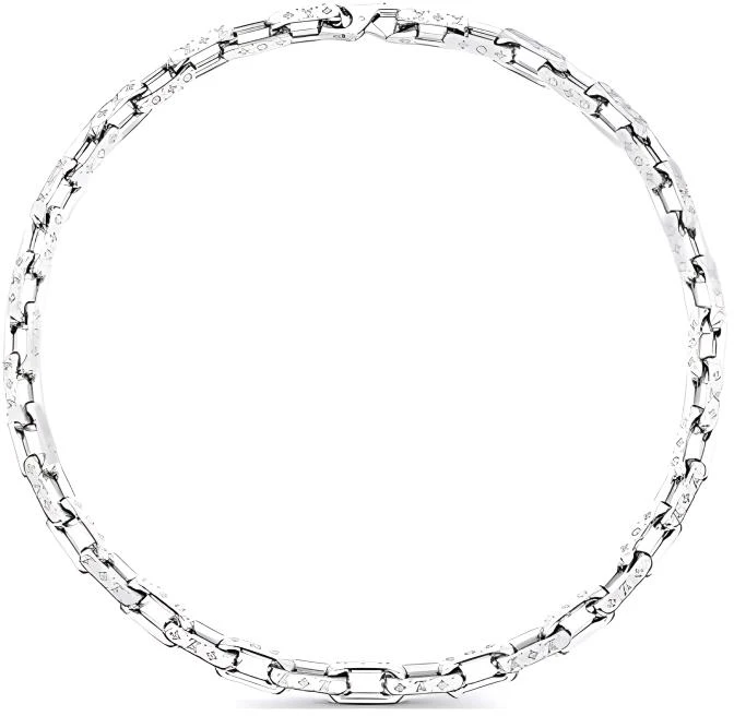 louis-vuitton-silver-metal-cuban-link-chain-necklace-unisex-m64196
