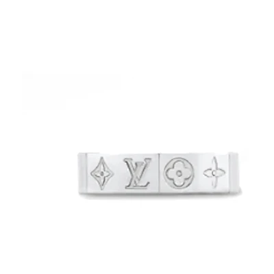 LOUIS VUITTON Silver Monogram Ring for Men - Silver. M1208M