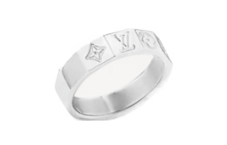 Lookbook LOUIS VUITTON Silver Monogram Ring for Men - Silver. M1208M